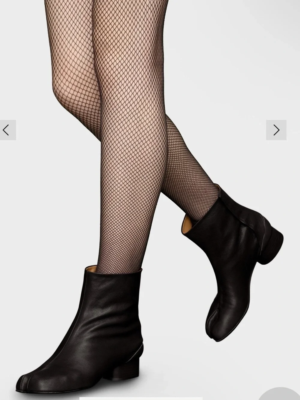 Maison Martin Margiela Black Split-Toe Leather Ankle Boots